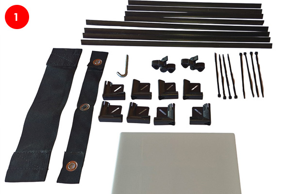Lay out all the components for setup